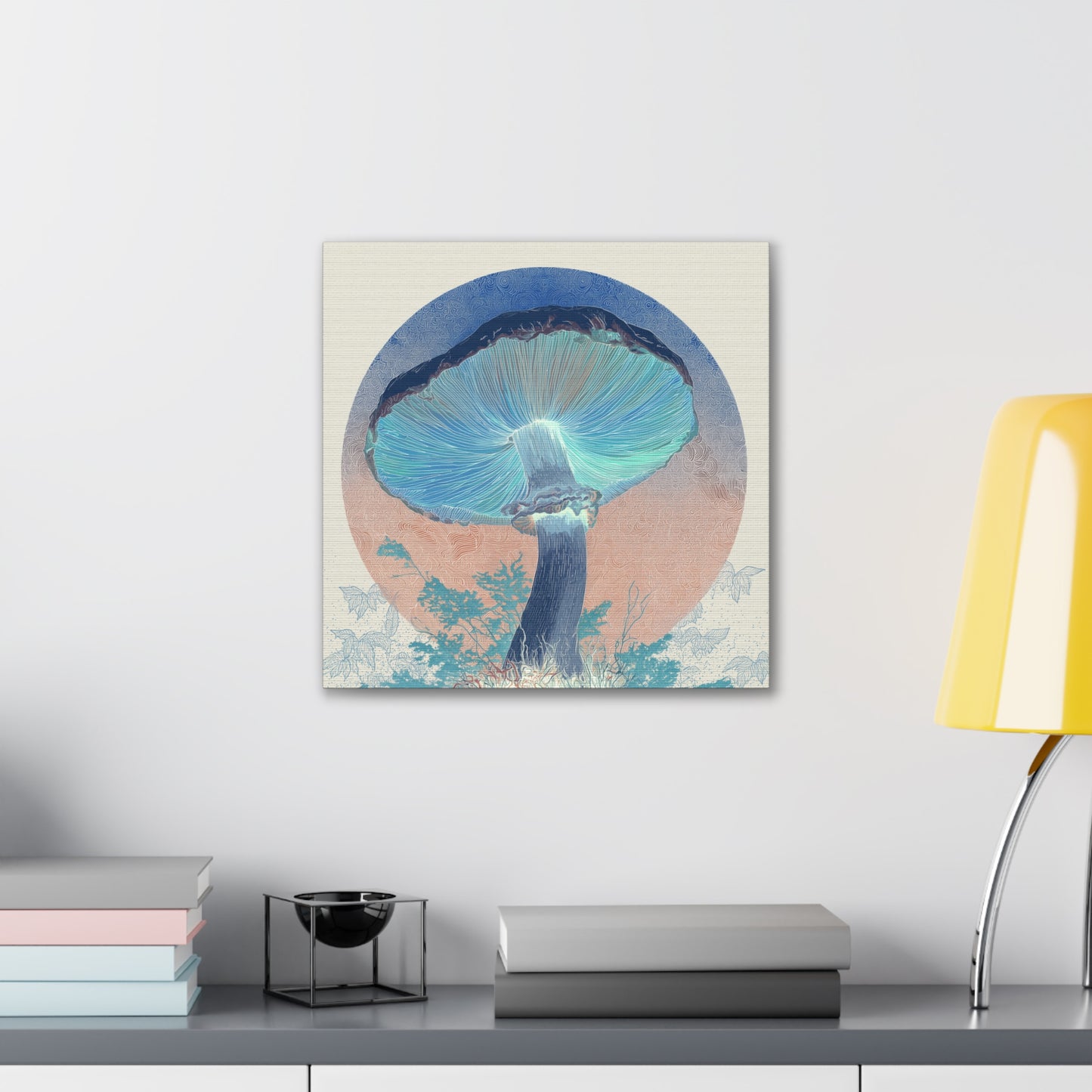 Unreal Shroom Inverse-Mushroom Canvas Art, Stretched Wall Decor, Bohemian Home Decor, Psychedelic Wall Art, Nature-Inspired Art