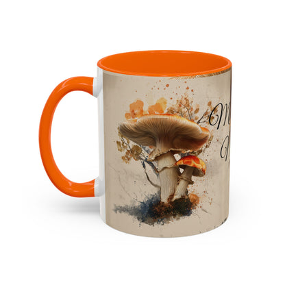 Mushroom Magic Accent Coffee Mug — 11/15oz Ceramic Cup with Woodland Fungi Design