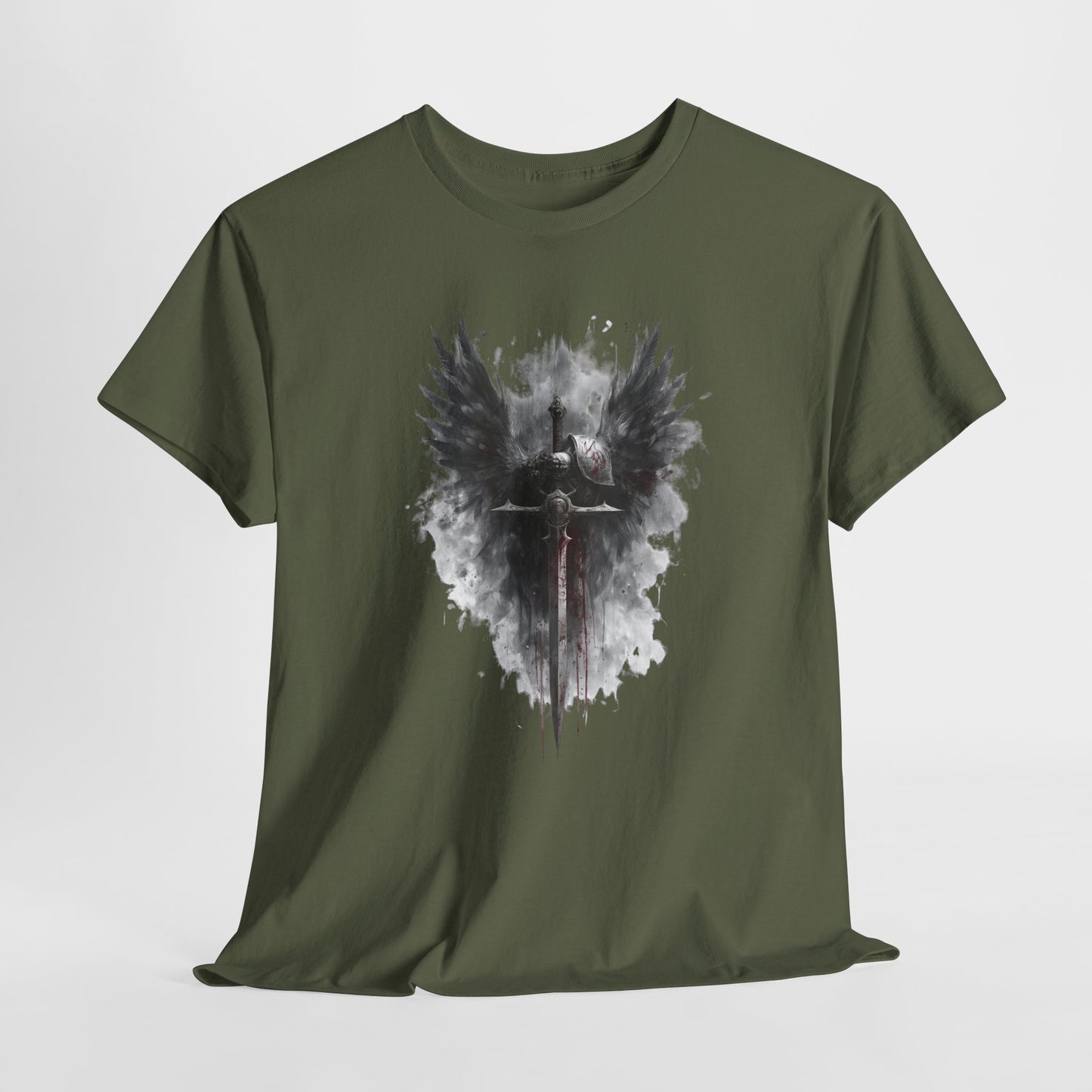 Angel of War T‑Shirt — Gothic Winged Sword Graphic Tee