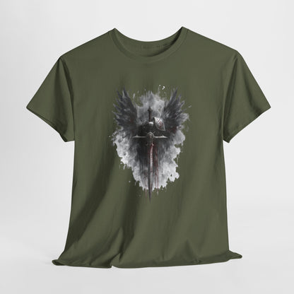Angel of War T‑Shirt — Gothic Winged Sword Graphic Tee