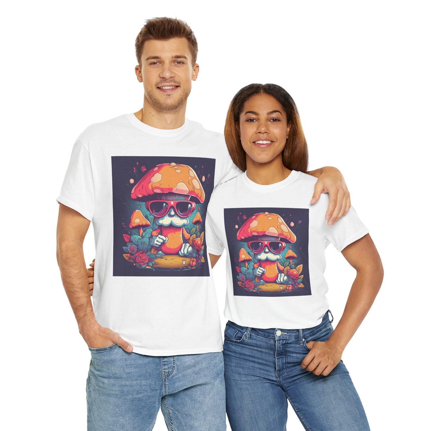 Cool Mushroom Graphic Tee, Retro T-Shirt, Unique Gift for Nature Lovers, Eco-Friendly Apparel, Perfect for Parties and Festivals