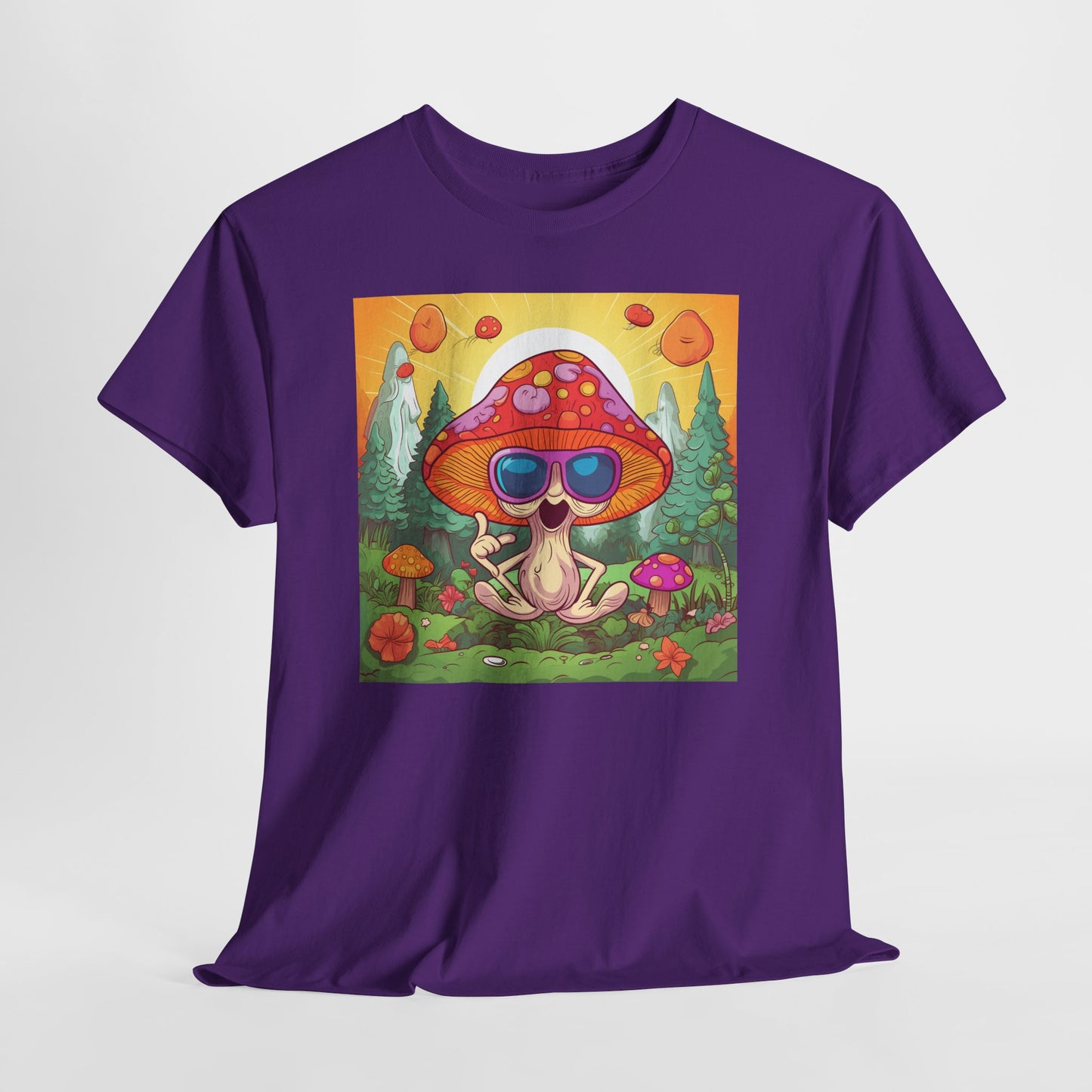 Whimsical Mushroom Tee, Casual T-Shirt, Gift for Nature Lovers, Eco-Friendly Apparel, Unisex Graphic Shirt