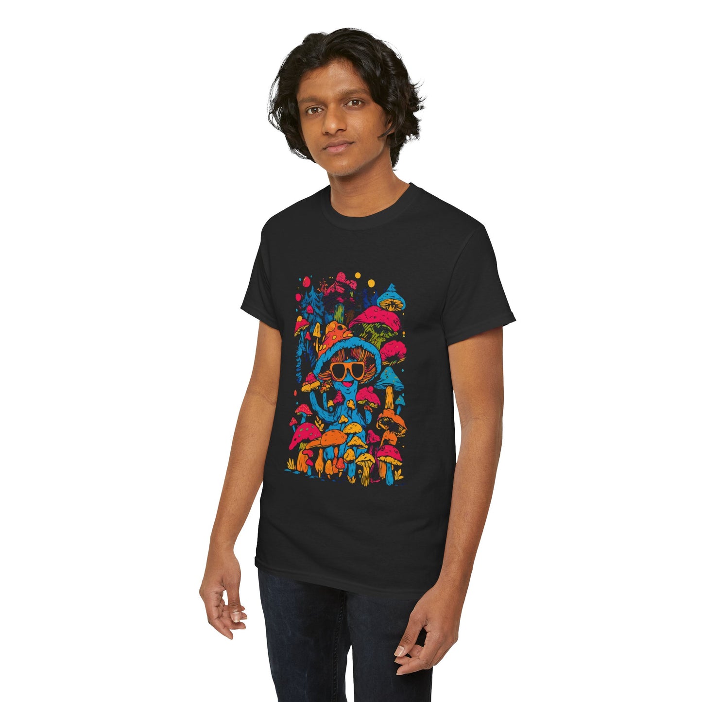 Shroom Dude - Mushroom Tee, Unisex Heavy Cotton T-Shirt, Vibrant Graphic Shirt, Perfect for Festivals, Eco-friendly Gift, Casual Wear