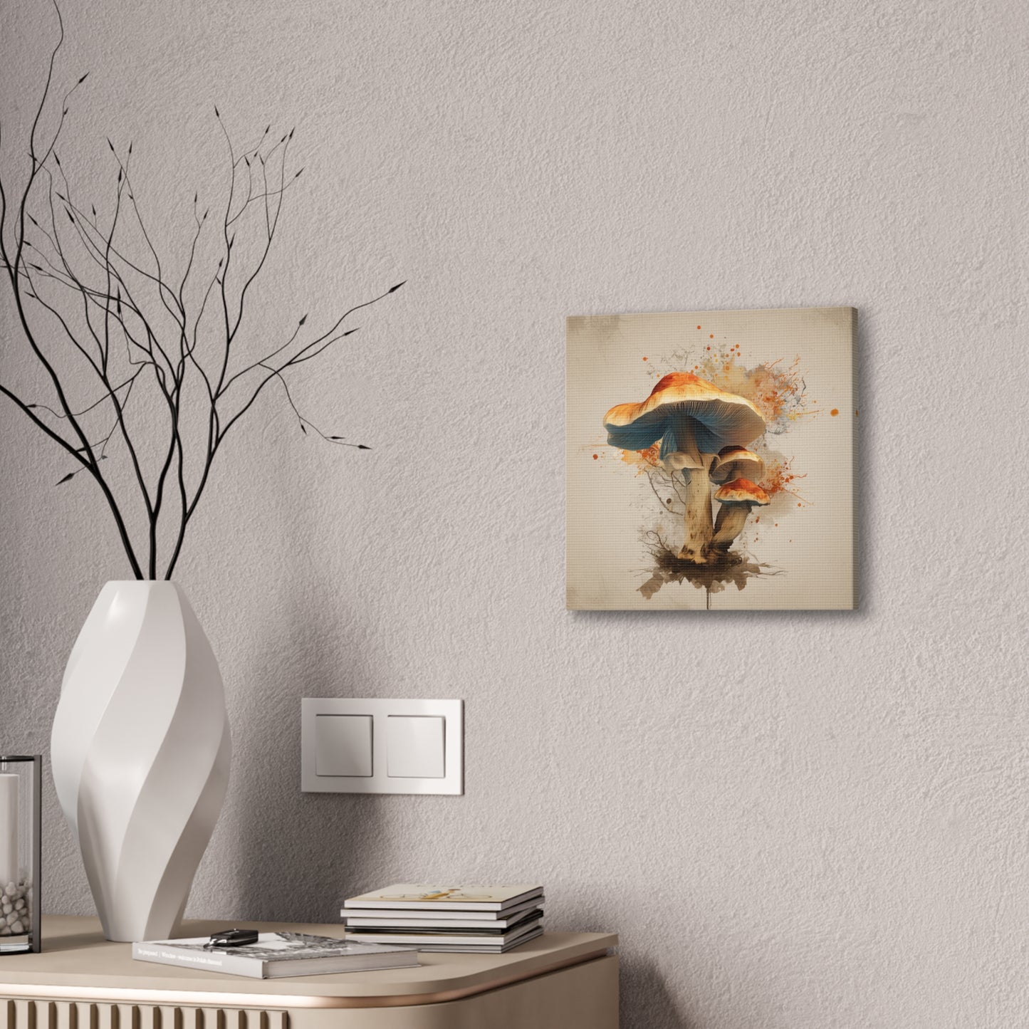 Mycelium Spread -Mushroom Canvas Art, Stretched Wall Decor, Bohemian Home Decor, Psychedelic Wall Art, Nature-Inspired Art
