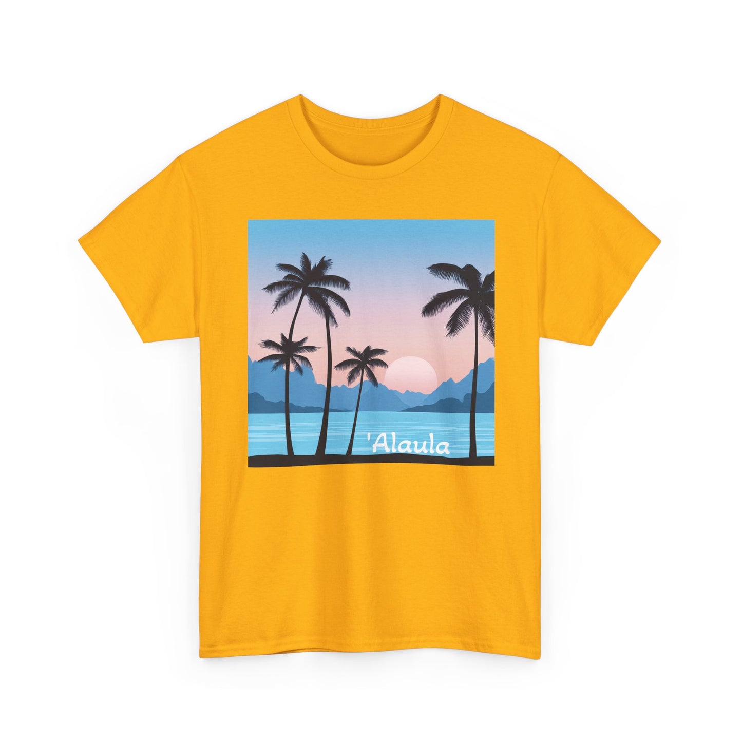 'Alaula Aloha Sunset Tee — Tropical Palm Beach Graphic T-Shirt