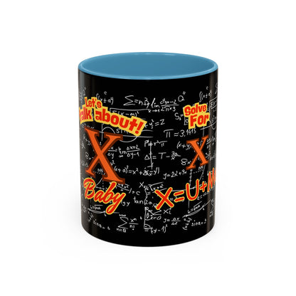 Math Lover Coffee Mug — "Solve For X = U + Me" Romantic Equation Design