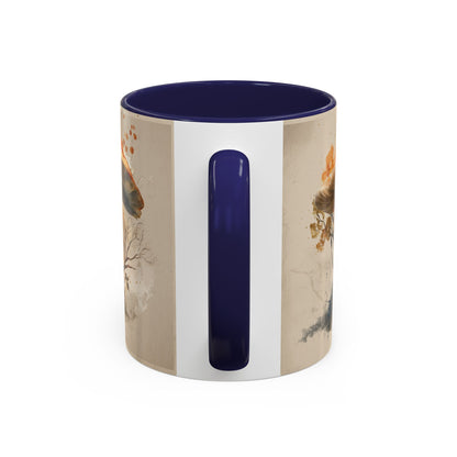 Mushroom Magic Accent Coffee Mug — 11/15oz Ceramic Cup with Woodland Fungi Design