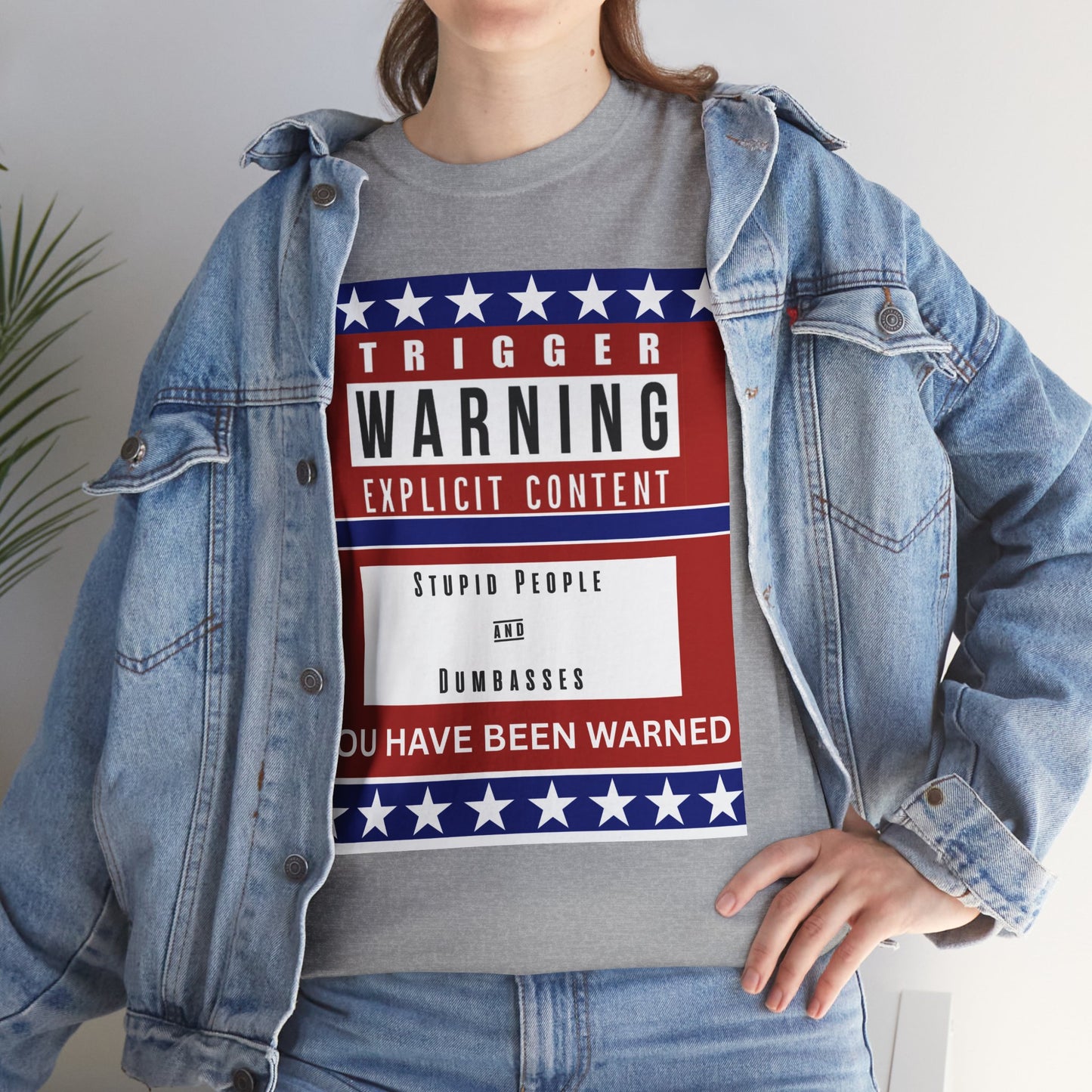 Trigger Warning -Unisex Heavy Cotton Tee with Warning Design, Funny Graphic Shirt, Humor T-Shirt, Casual Wear, Gift for Friends, Trendy Statement Top