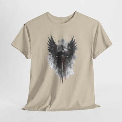 Angel of War T‑Shirt — Gothic Winged Sword Graphic Tee