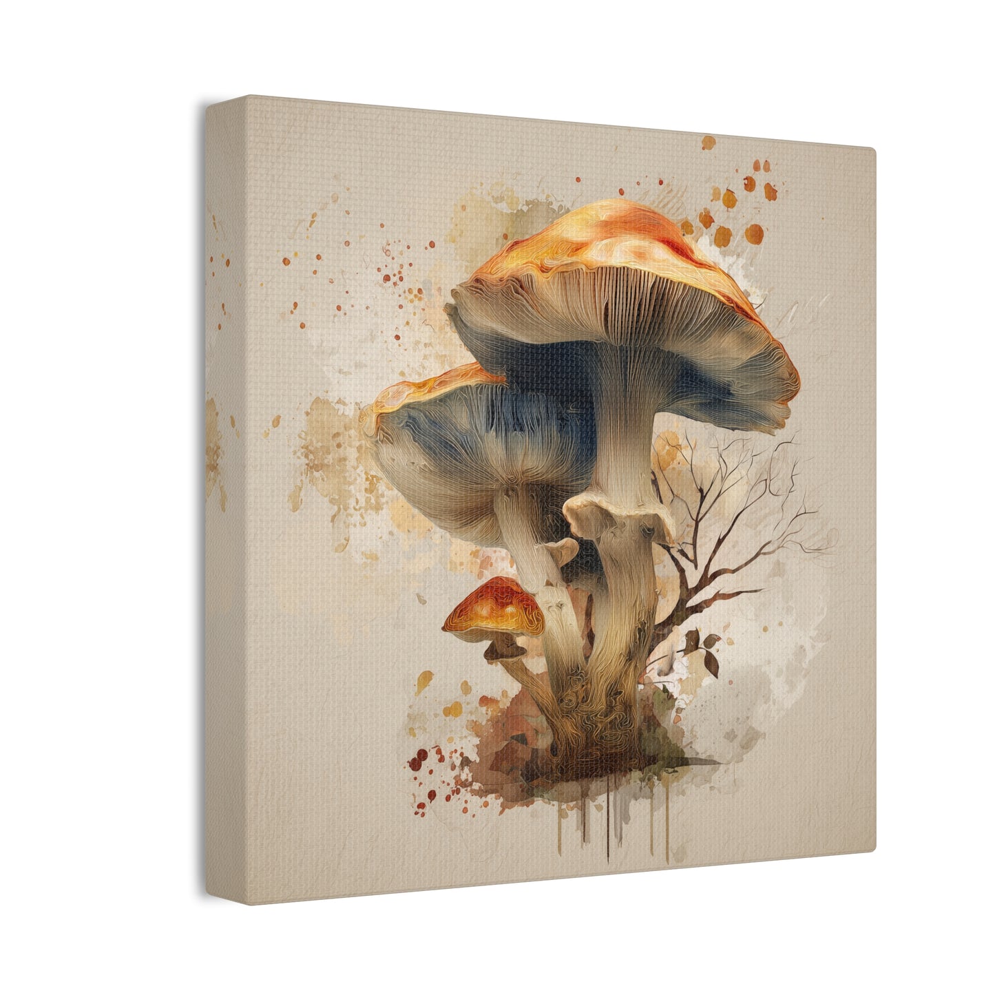 Fruiting Body-Mushroom Canvas Art, Stretched Wall Decor, Bohemian Home Decor, Psychedelic Wall Art, Nature-Inspired Art