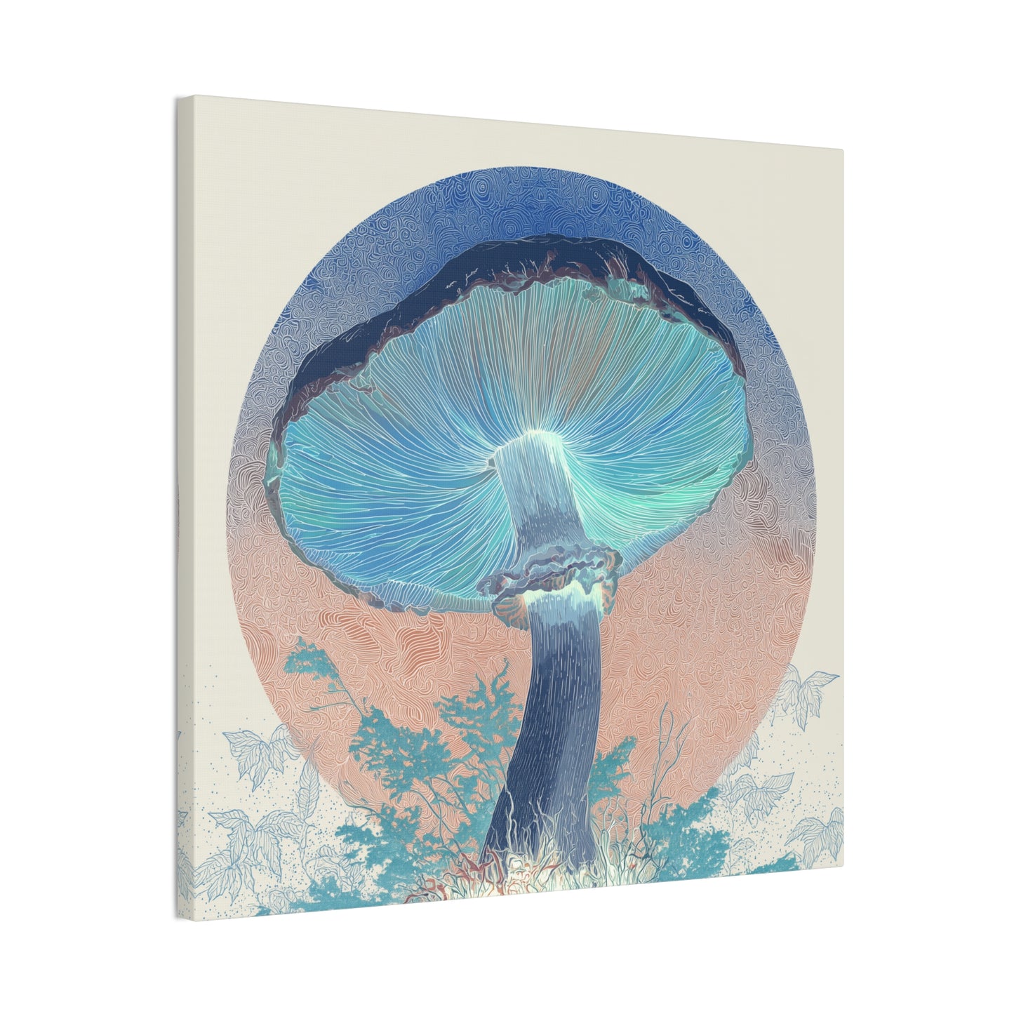 Unreal Shroom Inverse-Mushroom Canvas Art, Stretched Wall Decor, Bohemian Home Decor, Psychedelic Wall Art, Nature-Inspired Art