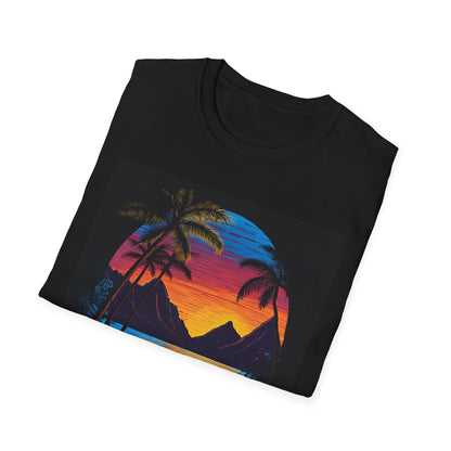 Aloha T-Shirt - Tropical Sunset Palm Beach Graphic Tee