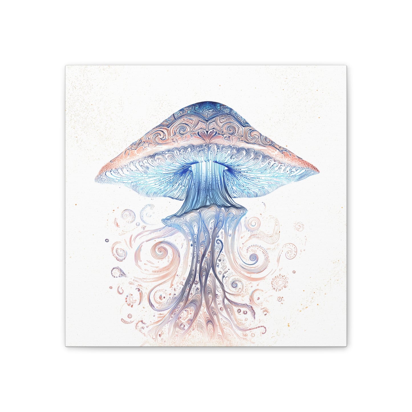 Swirl Light -Mushroom Canvas Art, Stretched Wall Decor, Bohemian Home Decor, Psychedelic Wall Art, Nature-Inspired Art