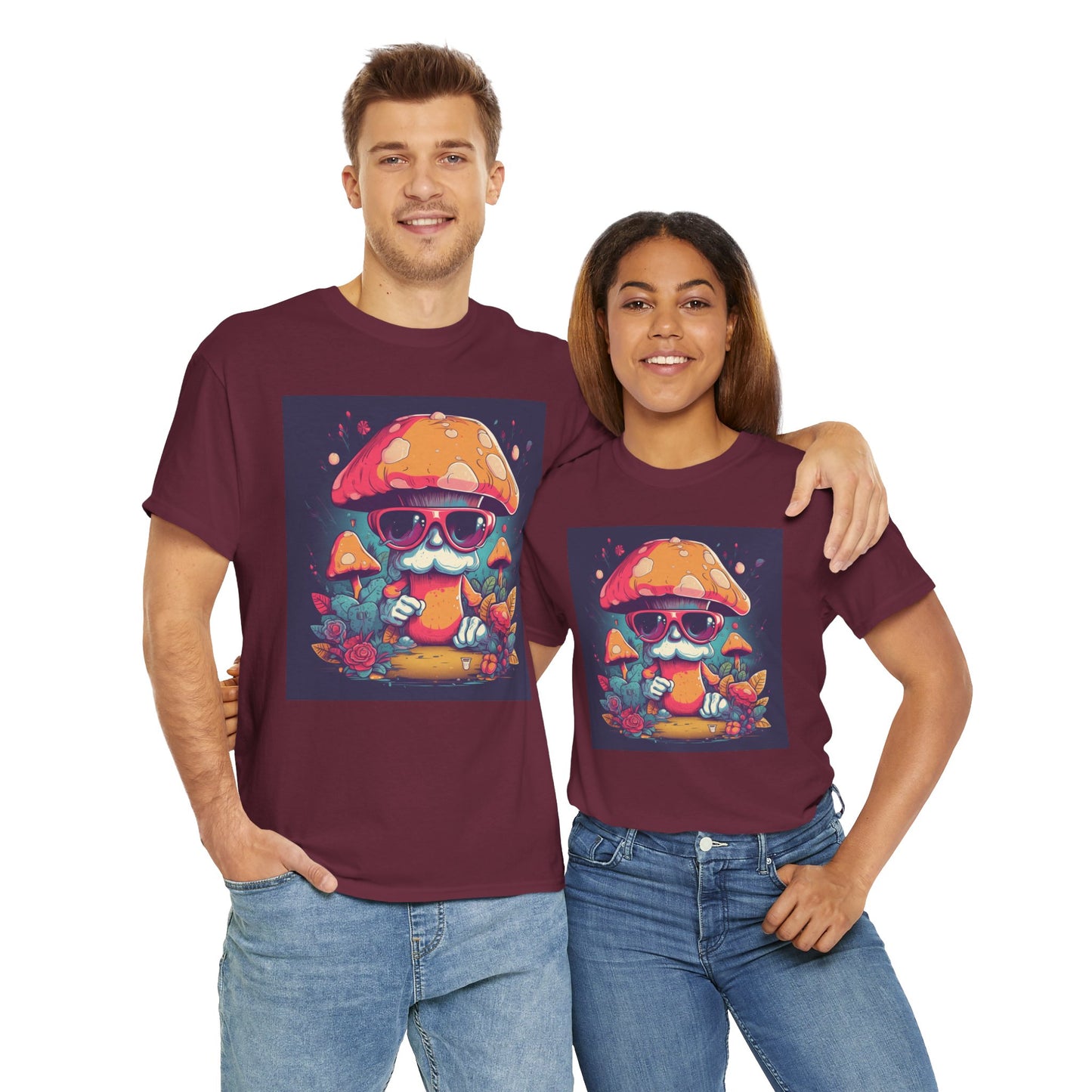 Cool Mushroom Graphic Tee, Retro T-Shirt, Unique Gift for Nature Lovers, Eco-Friendly Apparel, Perfect for Parties and Festivals