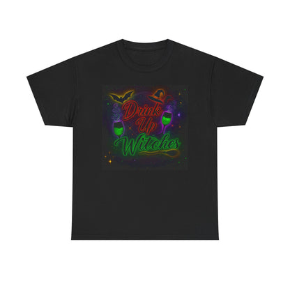 Drink Up Witches Tee - Halloween Unisex Cotton T-Shirt, Spooky Gift, Casual Wear, Witchy Vibes, Party Attire