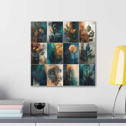 Natures Blue Green Series #6 -Botanical Wall Art, Nature-Inspired Home Décor, Eco-Friendly Canvas Print, Greenery Art Piece, Living Room Wall Hanging