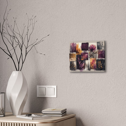 Golden Plum Series #2 -Floral Canvas Wall Art, Abstract Flowers Print, Home Decor, Living Room Artwork, Purple and Gold Wall Decor