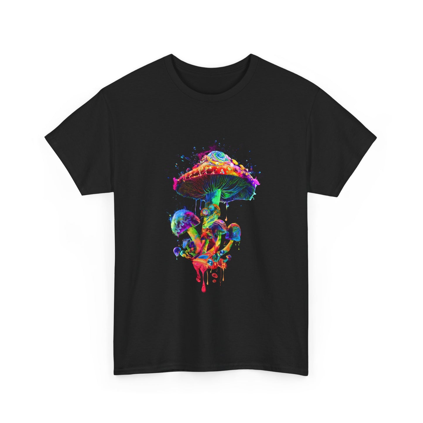 Tie Dye Psychedelic Mushroom 4  -Tee, Unisex Heavy Cotton T-Shirt, Vibrant Graphic Shirt, Perfect for Festivals, Eco-friendly Gift, Casual Wea