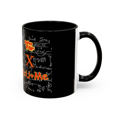 Math Lover Coffee Mug — "Solve For X = U + Me" Romantic Equation Design