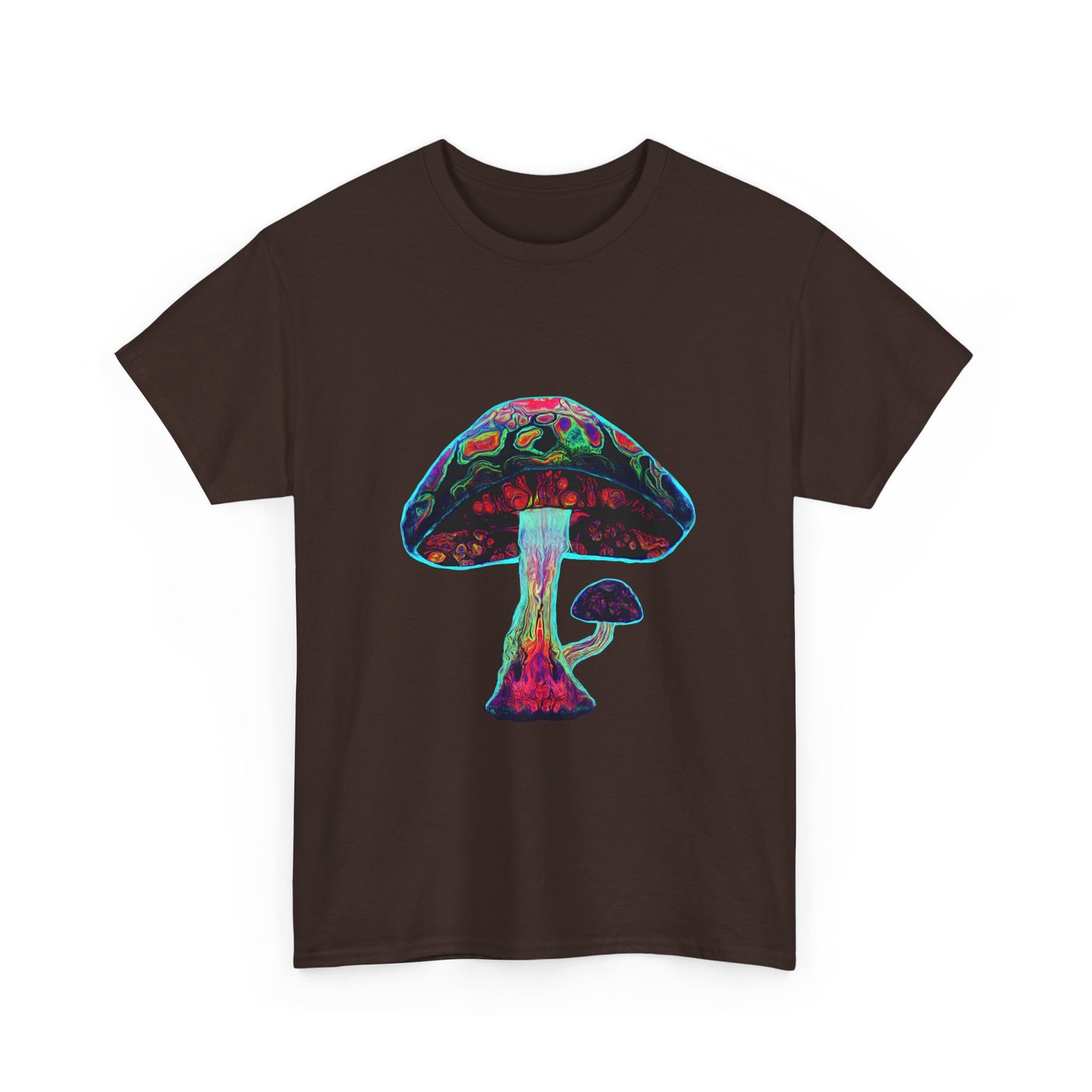 Tie Dye Psychedelic Mushroom 3 -Tee, Unisex Heavy Cotton T-Shirt, Vibrant Graphic Shirt, Perfect for Festivals, Eco-friendly Gift, Casual Wea