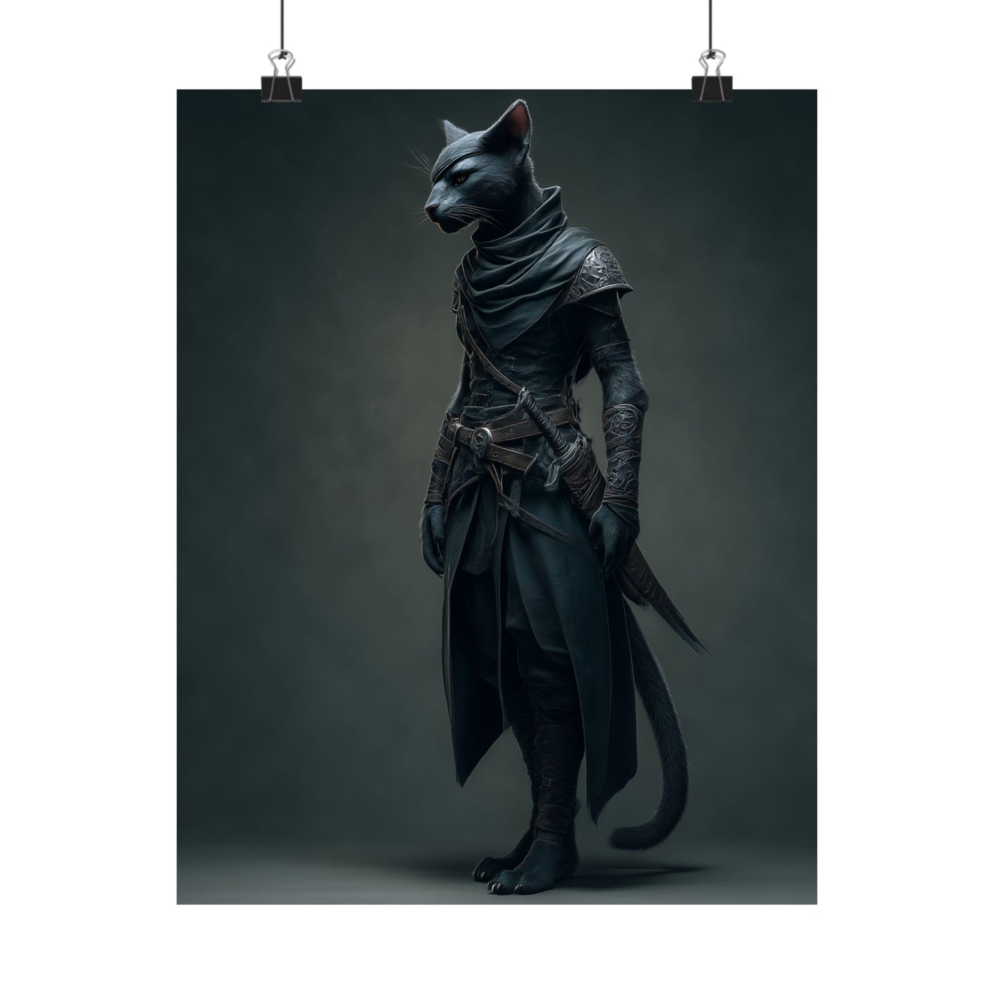 Tabaxi Rogue Satin PAPER POSTER — Dark Fantasy Wall Art
