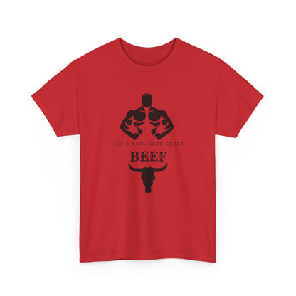100% Beef -Unisex Tee, Perfect Gift for Workout Enthusiasts, Fitness Club, Gym Wear, Bodybuilding Fashion, Casual Daily Wear