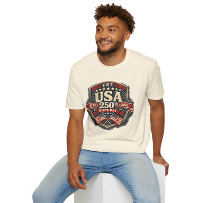 USA 250th Birthday T-Shirt — 1776-2026 Retro American Celebration Tee