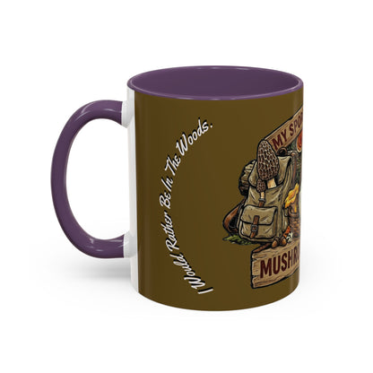 Mushroom Hunting Coffee Mug – "My Spore Time Is Spent" Rustic Forager Accent Mug