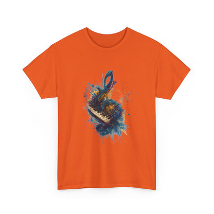Abstract Music Keyboard Splash T‑Shirt — Watercolor Art Tee