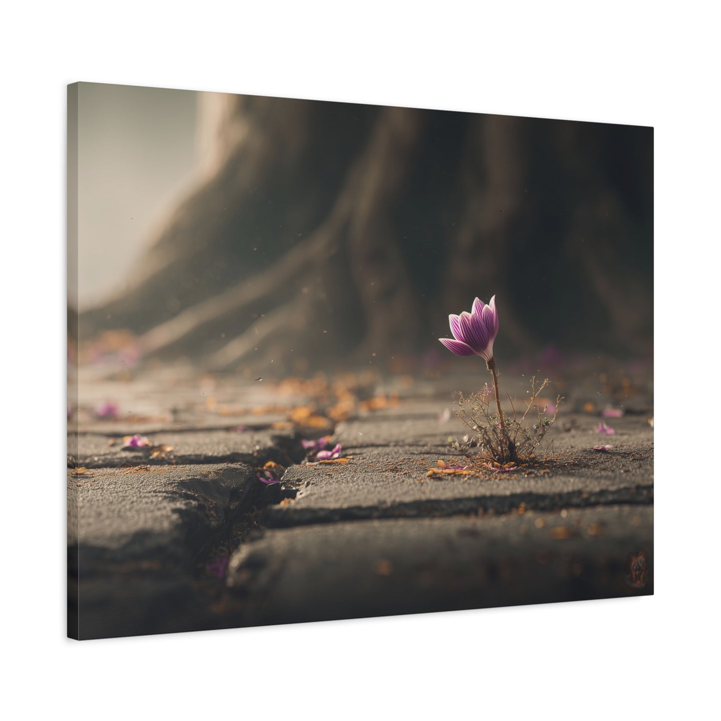 Resilient Bloom: Defying Concrete, Nature's Triumph, Macro Photography--1aceswild.myshopify.com