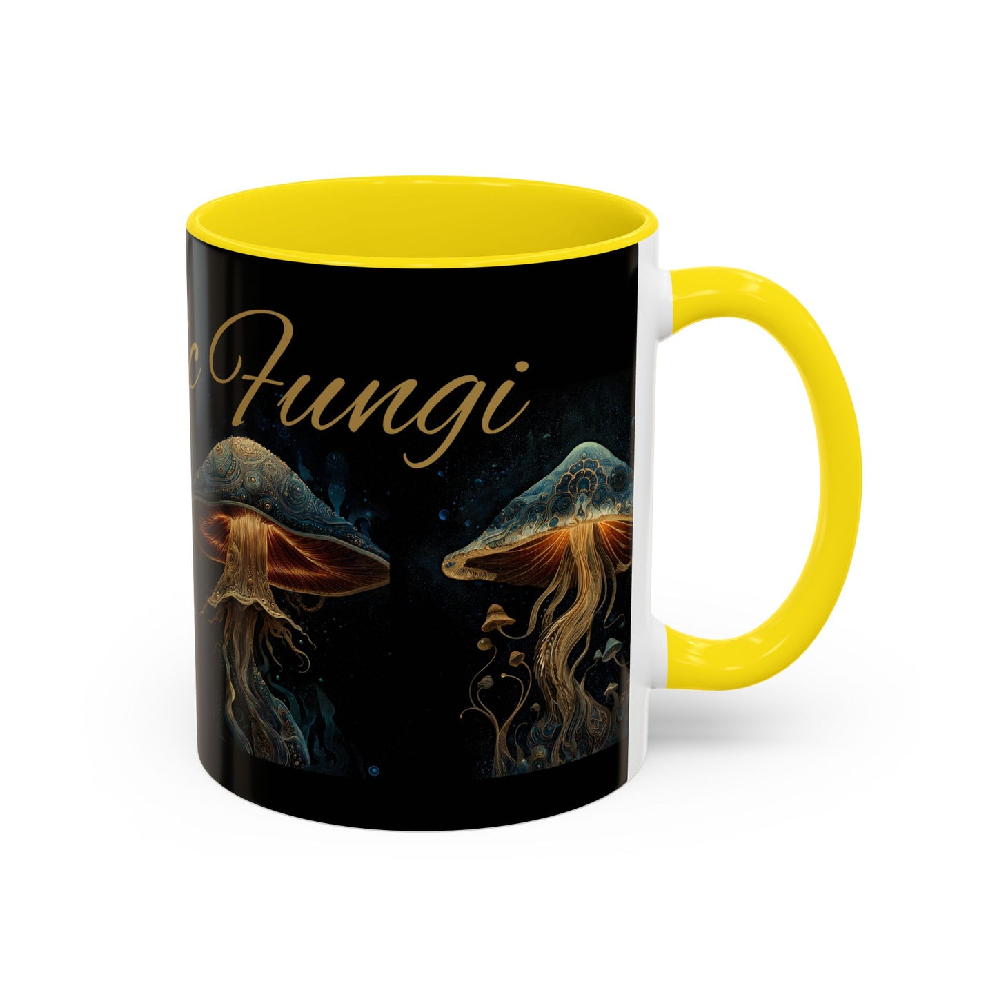 Dark Fantastic Fungi Coffee Mug - Magical Ocean Mushroom Art (11/15oz)