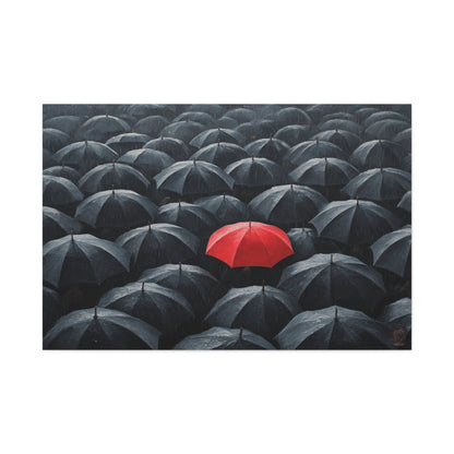 Chromatic Defiance: Umbrella Rebellion, Urban Contrast Photography--1aceswild.myshopify.com
