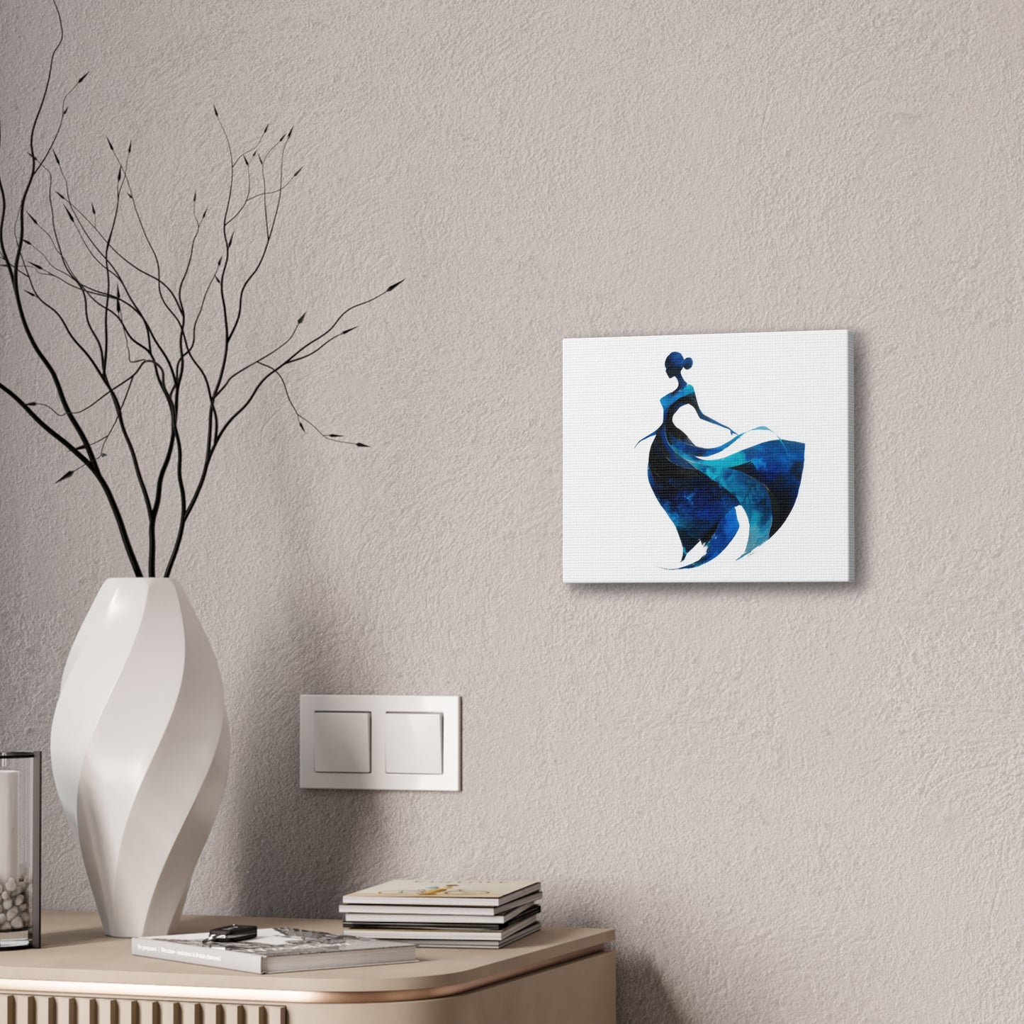 Copy of Dancing with the Water Series #5 -Elegant Silhouette Canvas Wall Art, Abstract Decor for Home, Gift for Women, Living Room Artwork, Dance Theme Decoration