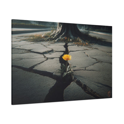 Resilience: Yellow Flower Against Concrete, Urban Nature Photography--1aceswild.myshopify.com