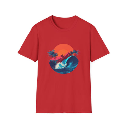 Sunset Surf T-Shirt — Retro Beach Wave Graphic Tee