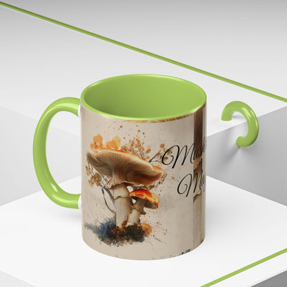 Mushroom Magic Accent Coffee Mug — 11/15oz Ceramic Cup with Woodland Fungi Design