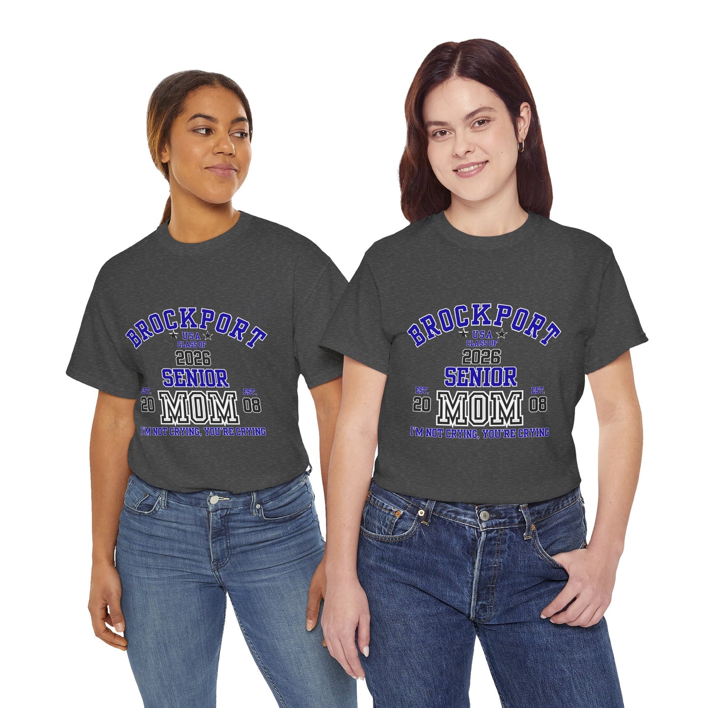 Brockport Senior Mom Tee | Class of 2026 Unisex Heavy Cotton T-Shirt, Perfect for Graduation, Family Celebrations, Gifts, School Events