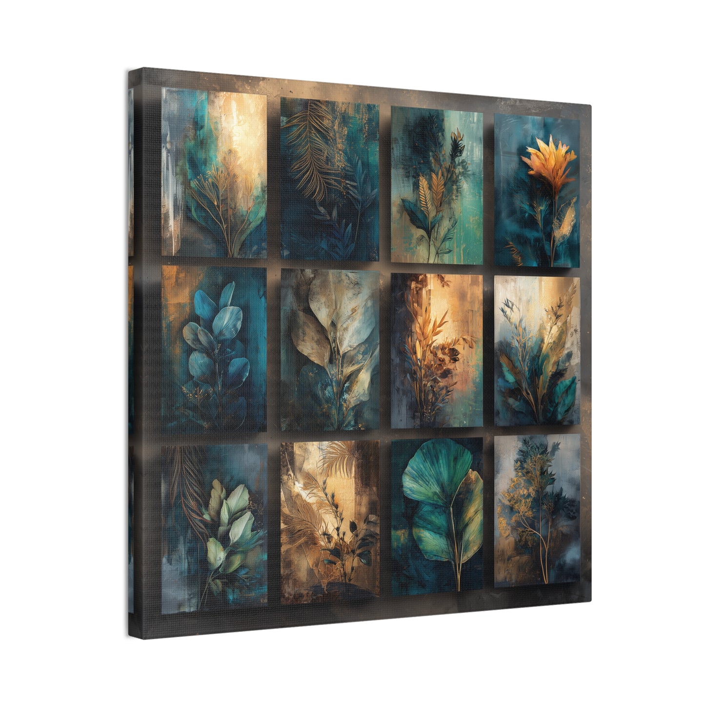Natures Blue Green Series #2 -Botanical Wall Art, Nature-Inspired Home Décor, Eco-Friendly Canvas Print, Greenery Art Piece, Living Room Wall Hanging