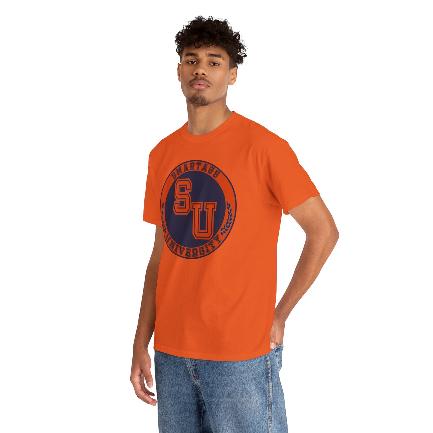 Unisex Heavy Cotton Tee with SU University Design | College Apparel, Graphic Tee, Gift for Students, Campus Wear, Casual Fashion