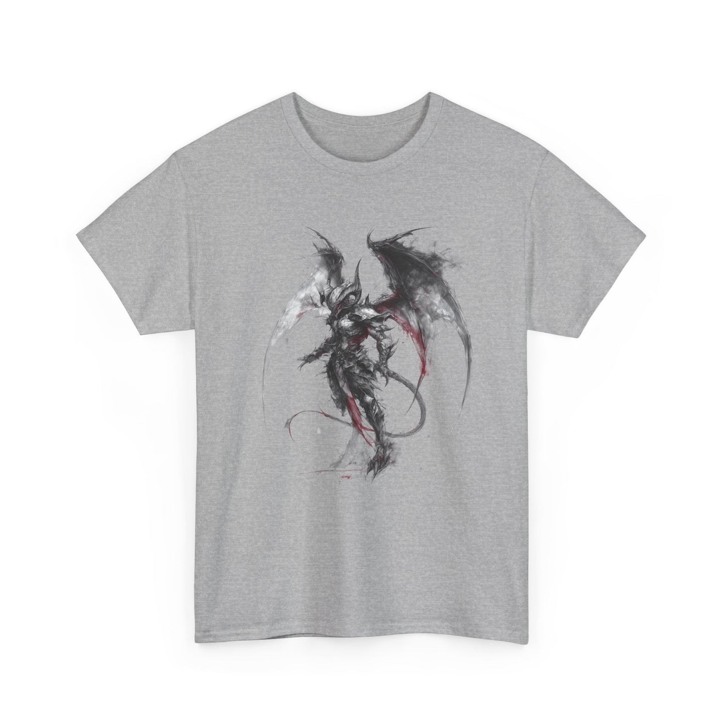 Dragon Warrior Art T-Shirt — Dark Ink Fantasy Demon Graphic Tee