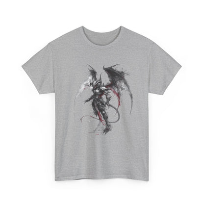 Dragon Warrior Art T-Shirt — Dark Ink Fantasy Demon Graphic Tee