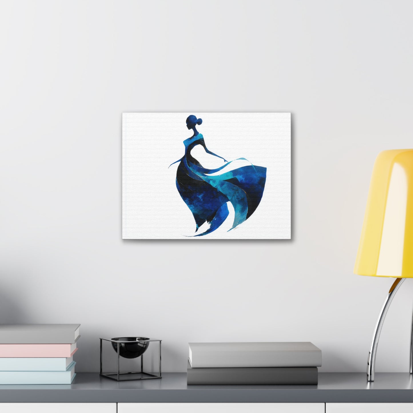 Copy of Dancing with the Water Series #5 -Elegant Silhouette Canvas Wall Art, Abstract Decor for Home, Gift for Women, Living Room Artwork, Dance Theme Decoration