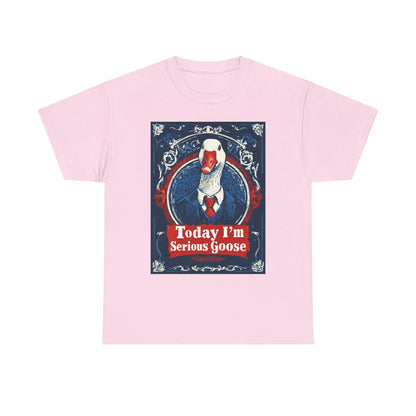 Serious Goose Tee, Funny Graphic T-Shirt, Quirky Unisex Shirt, Unique Gift for Goose Lovers, Perfect for Casual Wear