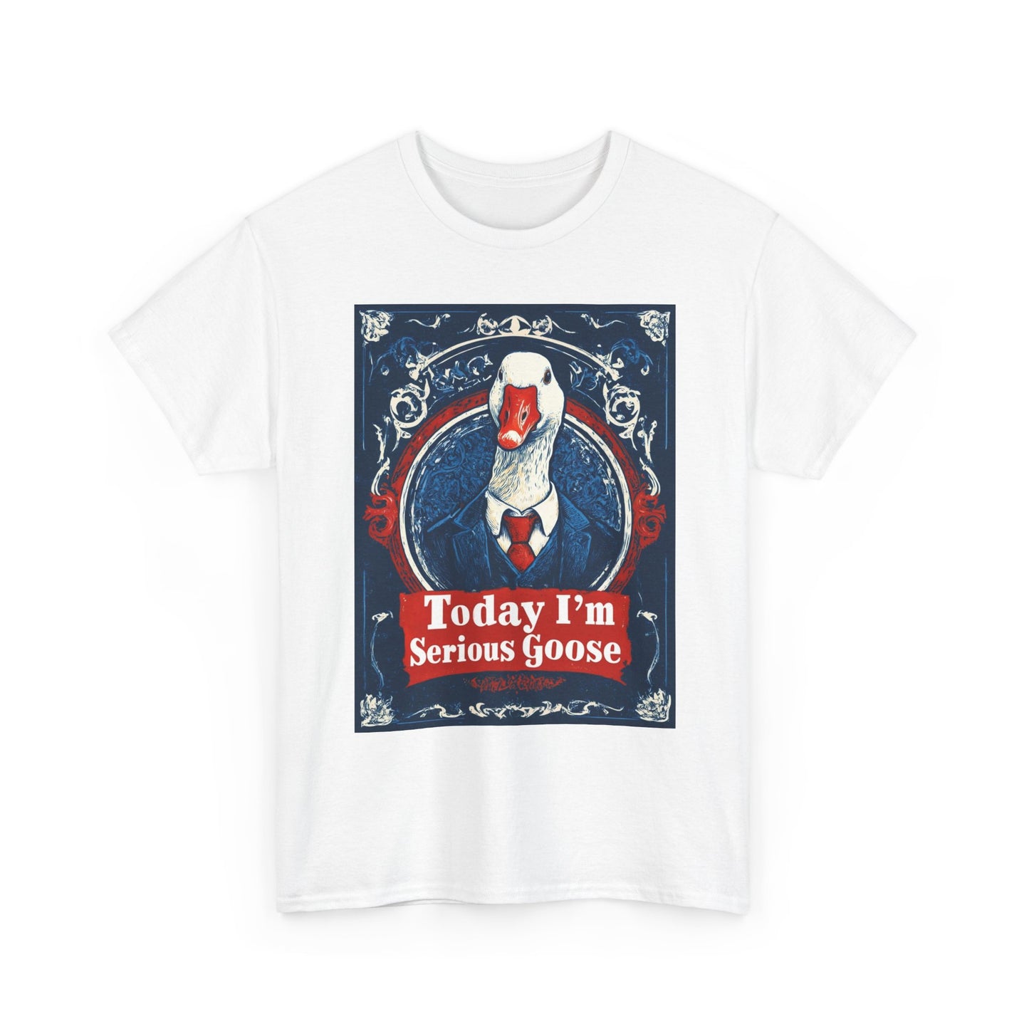 Serious Goose Tee, Funny Graphic T-Shirt, Quirky Unisex Shirt, Unique Gift for Goose Lovers, Perfect for Casual Wear