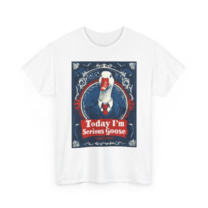 Serious Goose Tee, Funny Graphic T-Shirt, Quirky Unisex Shirt, Unique Gift for Goose Lovers, Perfect for Casual Wear