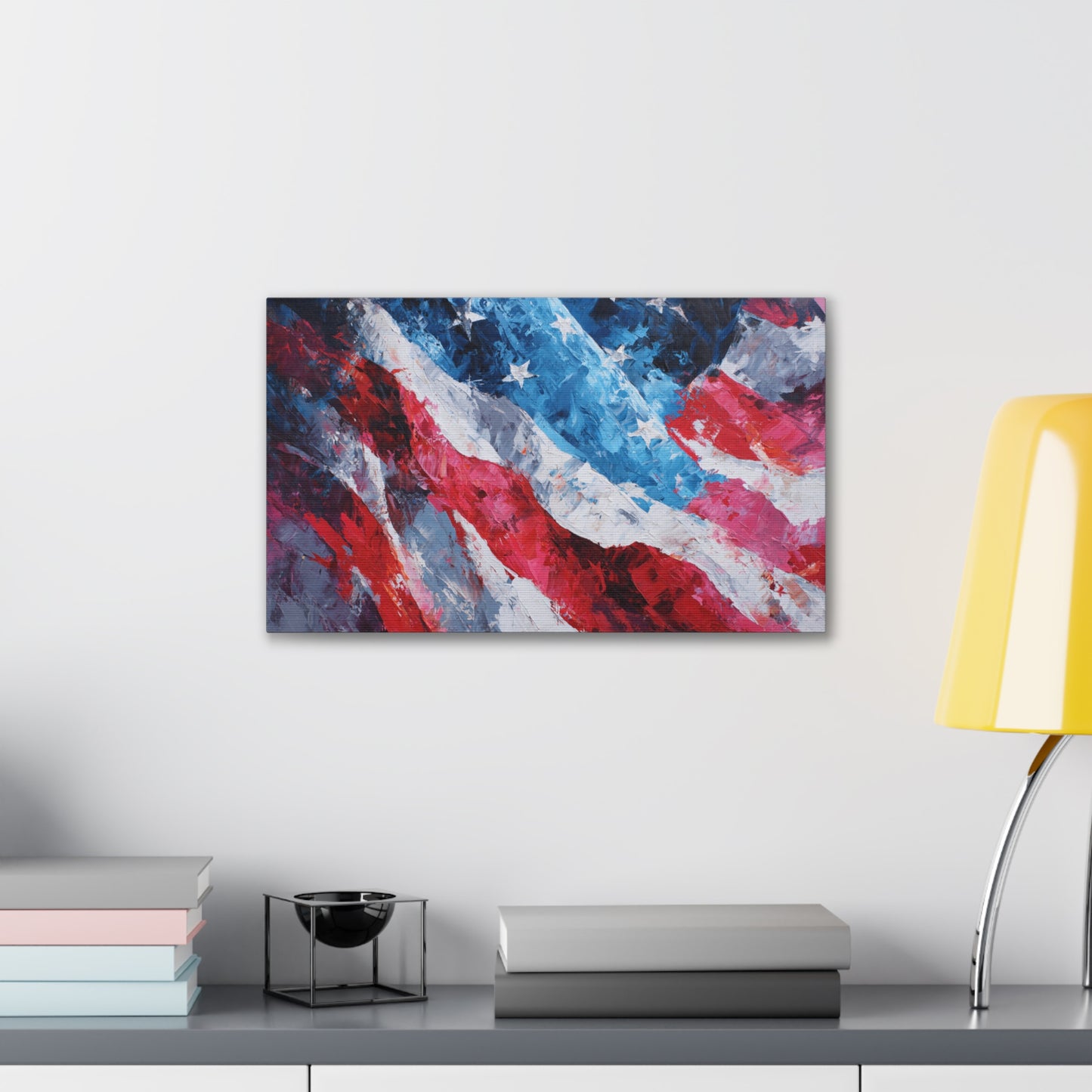 Patriotic Canvas Wall Art - American Flag Decor, USA Art, Independence Day Decoration, Gift for Veterans, Home Wall Decor