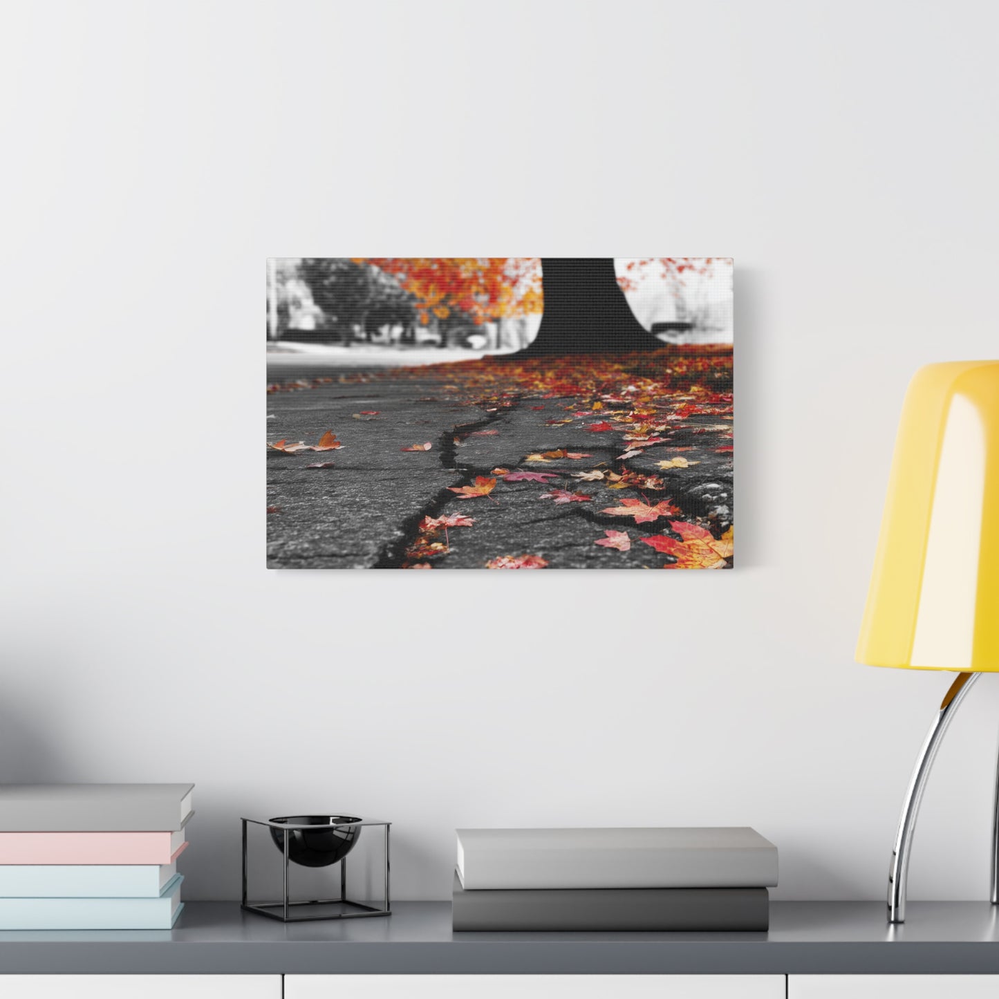 Autumn's Requiem: Fallen Maple Fragments, Grayscale Urban Decay--1aceswild.myshopify.com