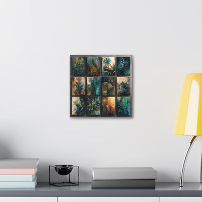 Natures Blue Green Series #1 -Botanical Wall Art, Nature-Inspired Home Décor, Eco-Friendly Canvas Print, Greenery Art Piece, Living Room Wall Hanging