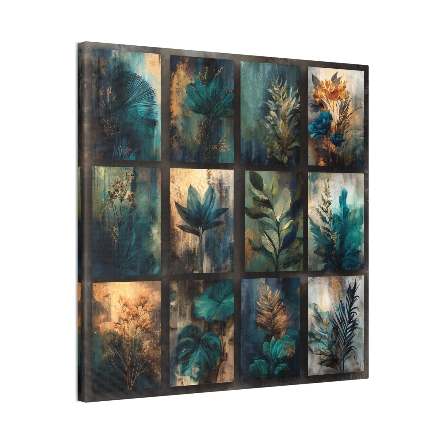 Natures Blue Green Series #4 -Botanical Wall Art, Nature-Inspired Home Décor, Eco-Friendly Canvas Print, Greenery Art Piece, Living Room Wall Hanging
