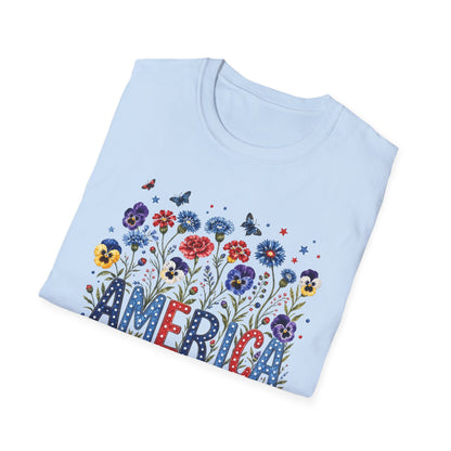 America 250th Birthday T-Shirt – July 4, 1776–2026 Patriotic Floral Tee